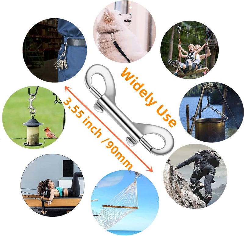 Chyobo Dog Lesh Double Ended Snap Hooks for Walking Running,Stainless Steel Dog Clips for All Pet Leash,Pet Feed Buckets,Horse Tack,Camping Hammock,Widely Use (4Pack) - Image 4
